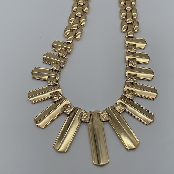 Vintage Gold Plated Cleopatra Fringe Necklace - Picture 8 of 12